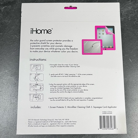New hot pink color guard screen protector for iPad - Picture 2 of 4